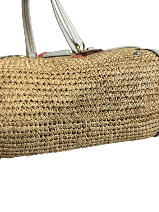 Coach Hamptons Weekend Straw Tote Bag Legacy Interior